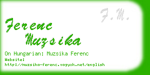 ferenc muzsika business card